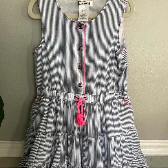 Aphorism Girls Stripe Blue White Pink Sailor Dress Size 6X - Picture 4 of 9